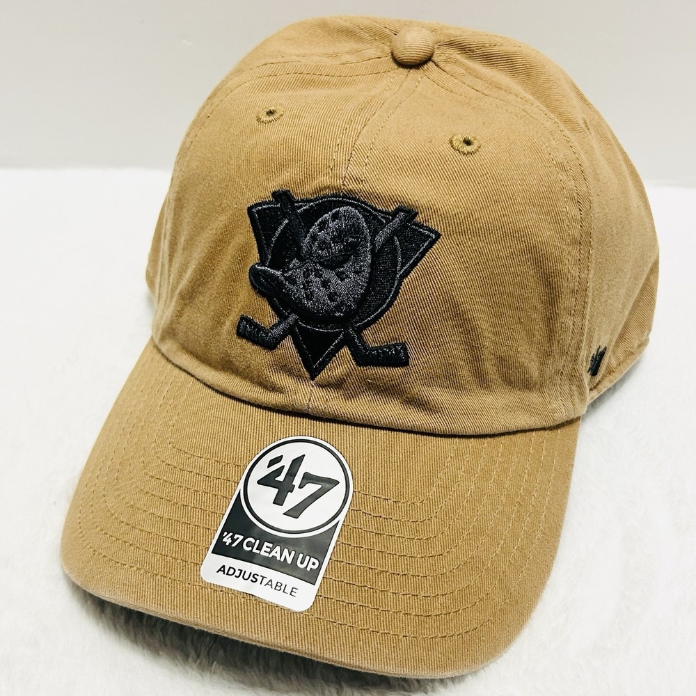 '47 Brand Anaheim Ducks Ballpark Clean Up Hat Cap Adjustable Strapback Brown NHL